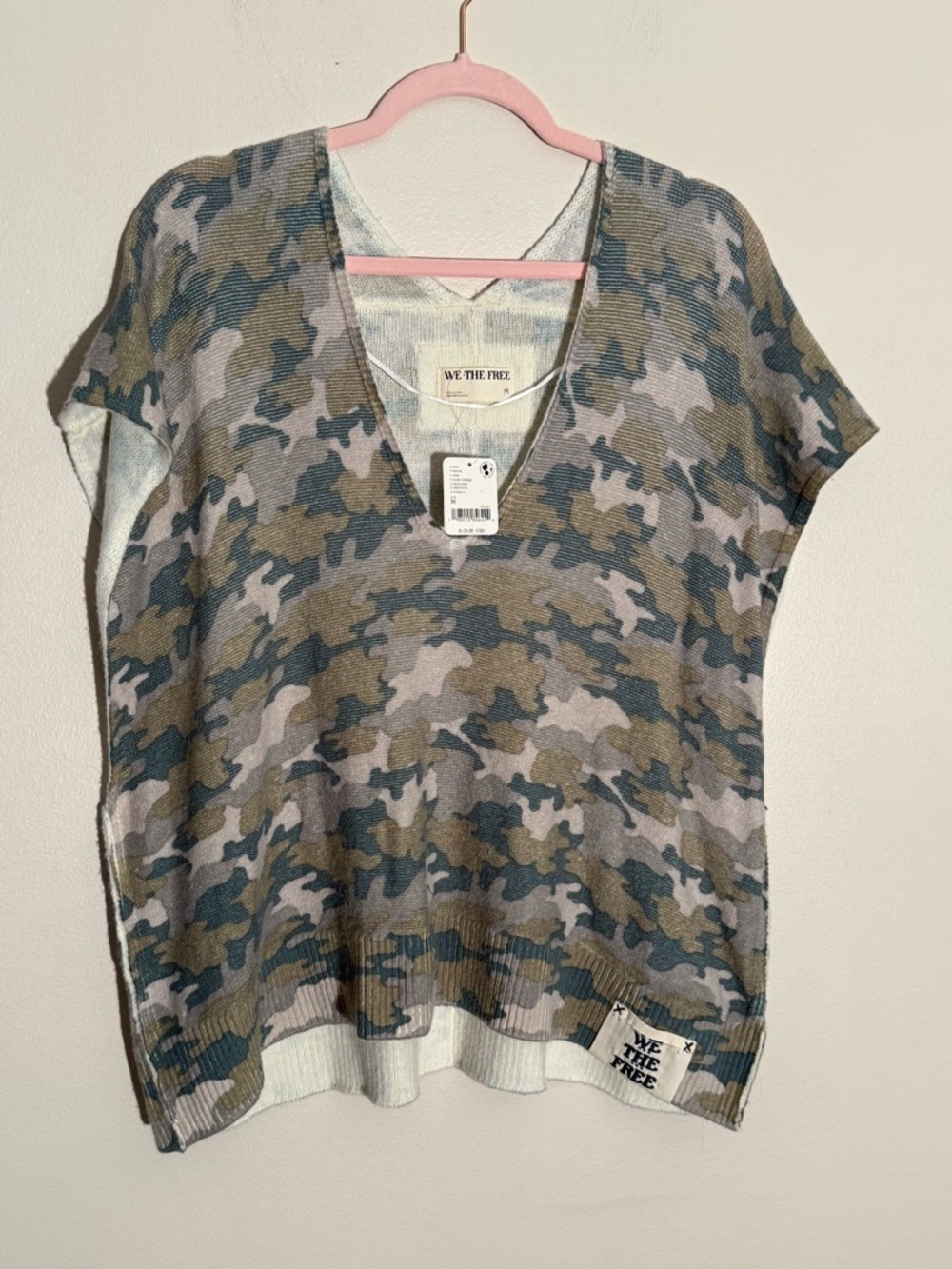 We The Free | Free People Camo V-Neck Knit Top